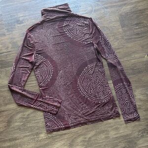 ULLA Johnson ultra soft comfy Bohemian Spring Beige & burgundy lightweight Top.